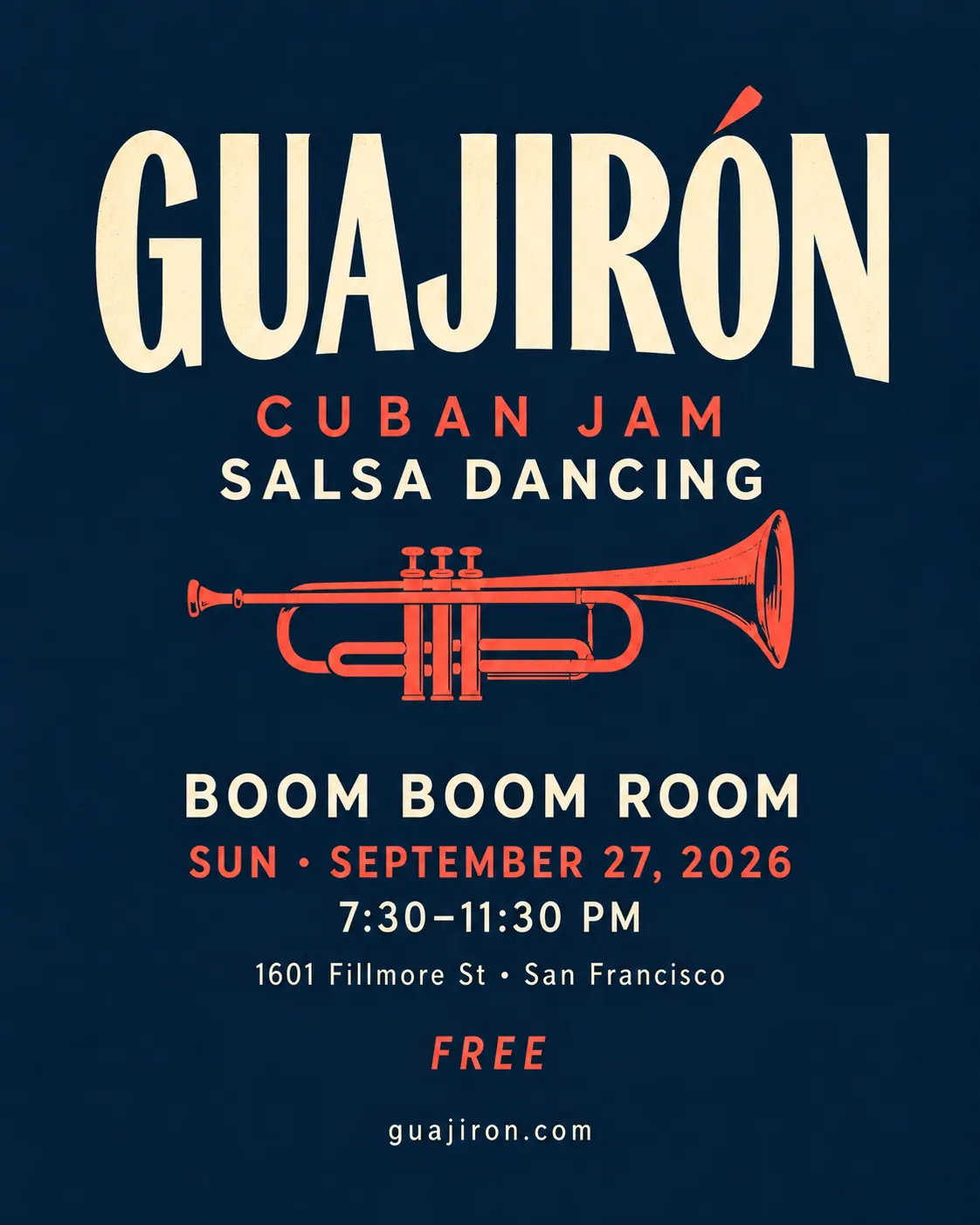 Boom Boom Room - Cuban Jam event flyer