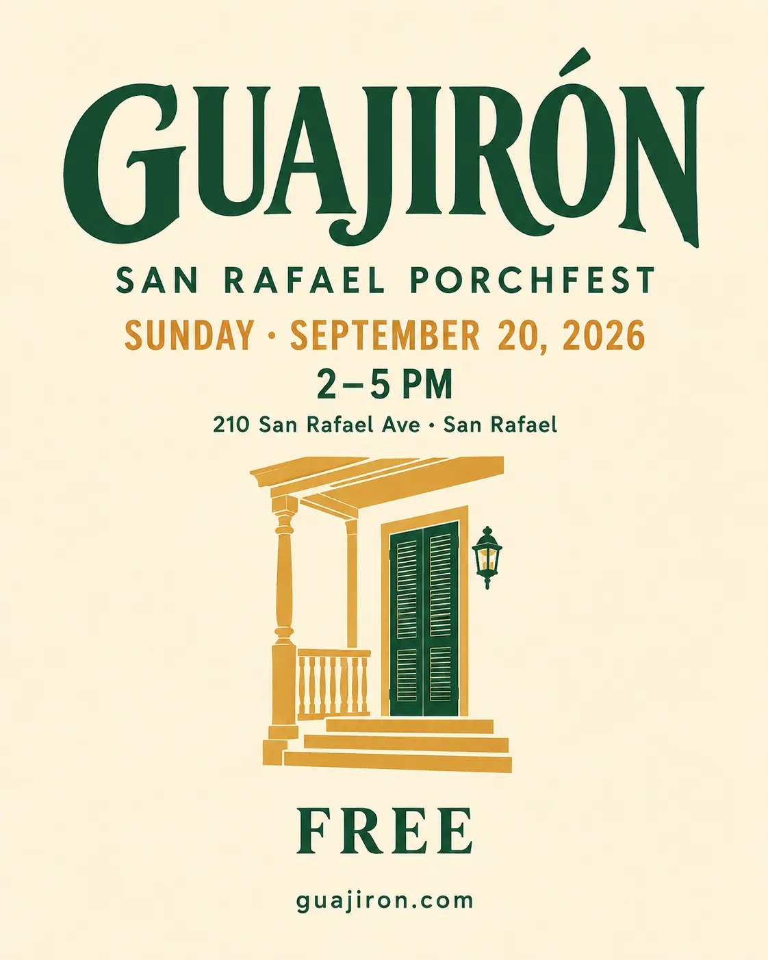 San Rafael - Porch Fest event flyer