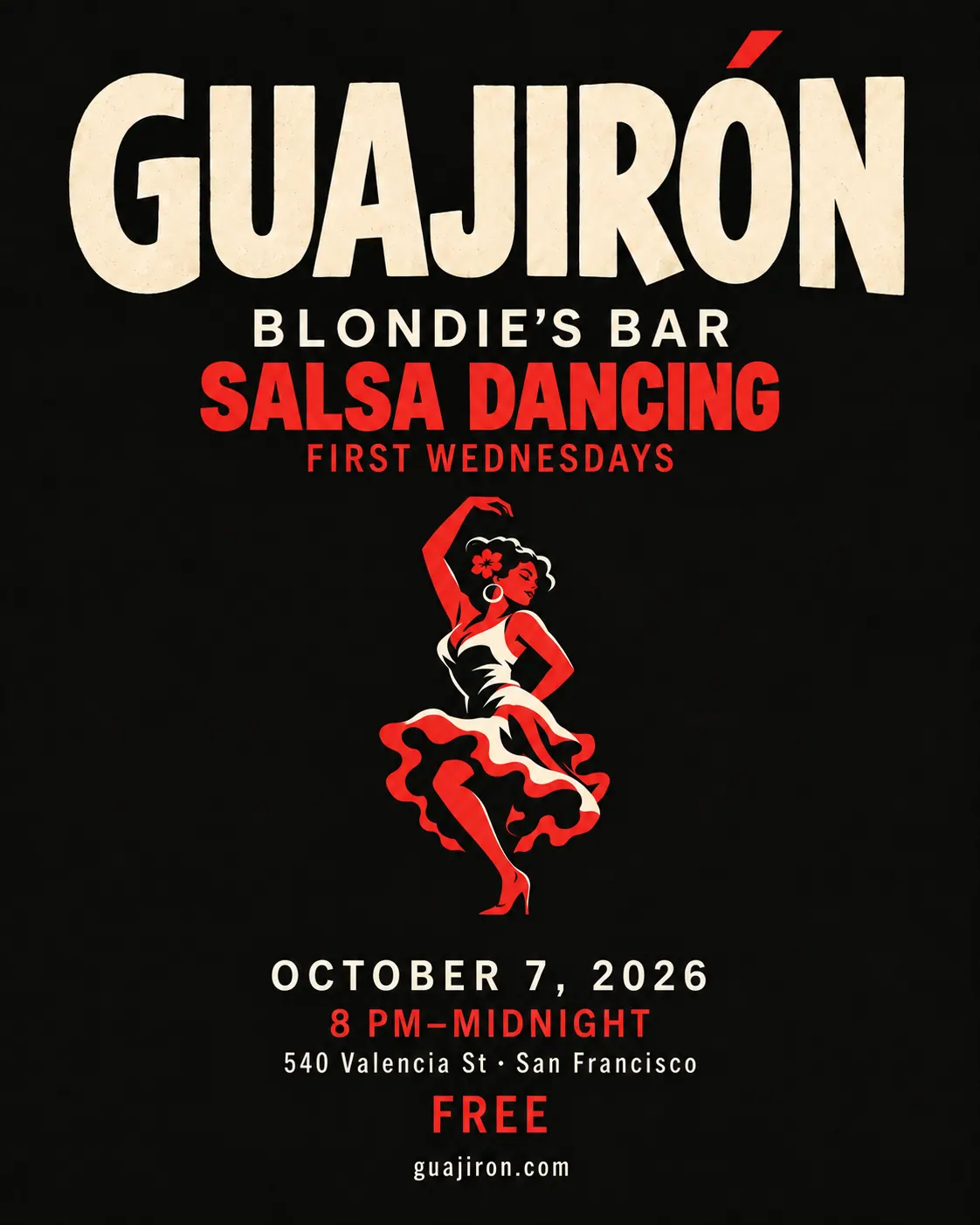 Blondies 1st Wed event flyer