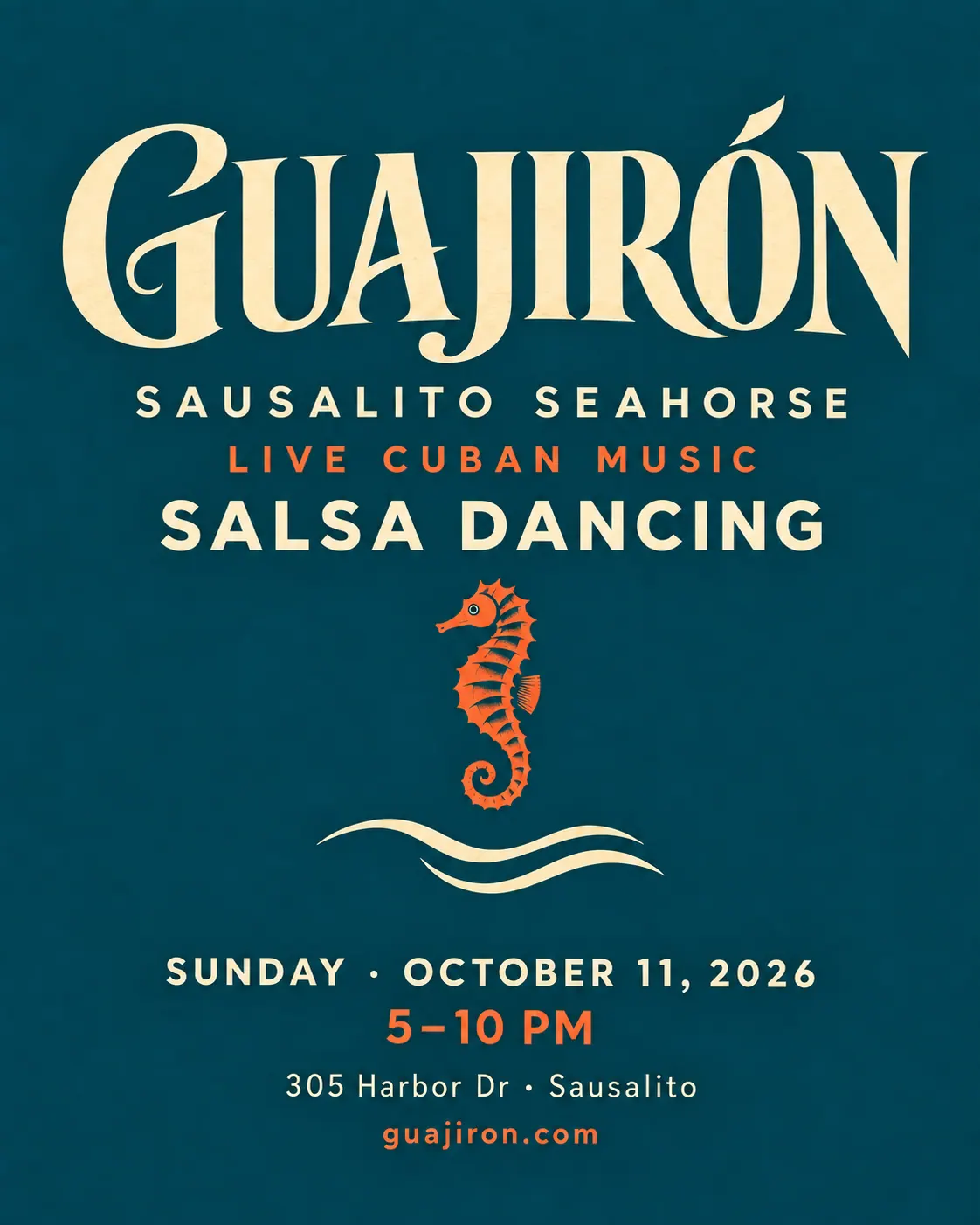Sausalito Seahorse event flyer